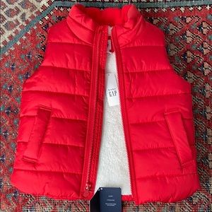 Baby Gap Red Puffer Vest - Fleece Lined Size 3T